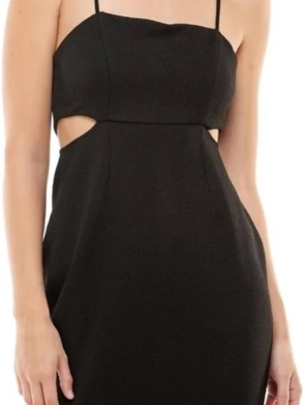 Trixxi Black Midi Dress with Side Cutouts